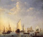 VELDE, Willem van de, the Younger Ships in the Roads painting
